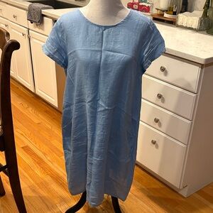 CP Shades Light Blue Linen Dress, Sz M